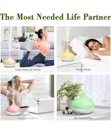 Asakuki Aroma Diffuser & 300ml Ultrasonic Humidifier with Essential Oils Set - 14-Color LED 23dB Ultra-Quiet for Yoga Spa & Home - Buy Online on GoSupps.com