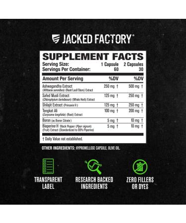 Jacked Factory PRIMASURGE Testosterone Booster for Men (60 Capsules) & Build-XT Daily Muscle Builder & Performance Enhancer | Muscle Building Supplements for Muscular Strength & Growth - Buy Online on GoSupps.com