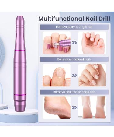 Electric Nail Drill Set: Nanssigy Professional 20000 RPM with 11 Bits for Acrylic & Gel Nails - Adjustable Speed Manicure Pedicure Kit for Beginners, Women, and Girls - Purple - Buy Online on GoSupps.com