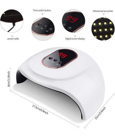 mreechan UV LED Nail Lamp 36W USB Nail Lamp Gel Nail Polish Dryer Light Curing Lamp with Sensor and 3 Timers Nail Dryer Gel Nail Polish Dryer Curing Lamp 30 LEDs Beads/Sensor(White) - Buy Online on GoSupps.com