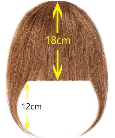 Silk-co Hair Bangs Clip in #06 Light Brown One Piece Hair Fringe Front Bangs Remy Human Hair Extensions with Temples - Buy Online on GoSupps.com