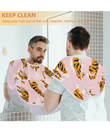 Tiger Beard Bib Apron - Non-Stick Waterproof Hair Catcher for Men | Grooming Cape with Suction Cups | Perfect Gift for Shaving & Trimming - Buy Online on GoSupps.com