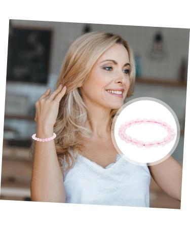 Exceart Portable Wristwalk Bracelet - Crystal & Pearl Ladies Accessories | Unisex Amethyst & Pink Gemstone Bracelet 0.8x7cm - Buy Online on GoSupps.com