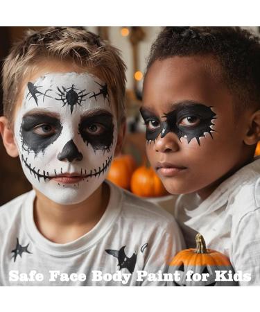 MEICOLY Black White Light Grey Face Body Paint Palette | Professional SFX Clown Makeup for Adults & Kids | Halloween Face Painting Essentials - Buy Online on GoSupps.com