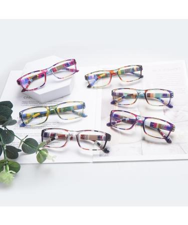 6 Pack Stylish Blue Light Blocking Reading Glasses for Men & Women - Square Spring Hinges 1.5 Diopters Shop Internationally - Buy Online on GoSupps.com
