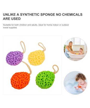 Buy 4pcs Natural Loofah Bath Balls - Honeycomb Sponge for Body Wash | Soft Infant Tub & Baby Brush - Hydrophilic Polyurethane - Gentle Skin Cleaning Tool - Buy Online on GoSupps.com