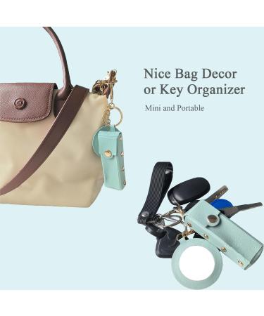 Stylish PU Leather Lipstick Holder Keychain with Mirror - Travel-Friendly Lipstick Organizer & Chapstick Pouch Gift for Women - Buy Online on GoSupps.com