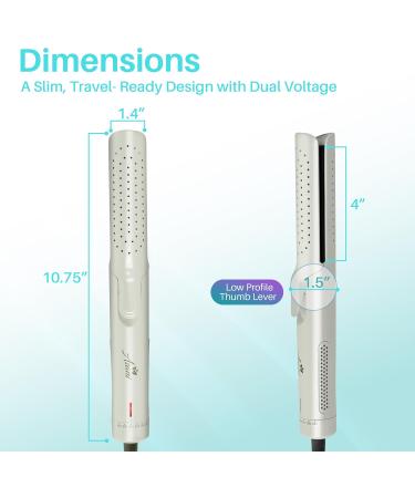 Asani 360 Airflow Styler - 2-in-1 Curling Wand & Hair Straightener with Cooling Fan - Professional Flat Iron Curler for Volume & Curls - Ideal for All Hair Types (Pearl White - Buy Online on GoSupps.com