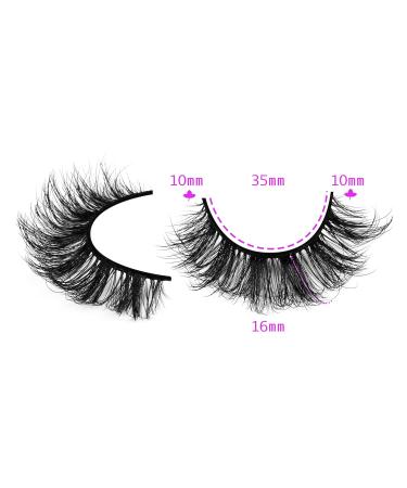 Wiwoseo Natural Wispy Faux Mink Lashes | 10 Pairs 16MM Fluffy 3D Effect - Buy Online on GoSupps.com