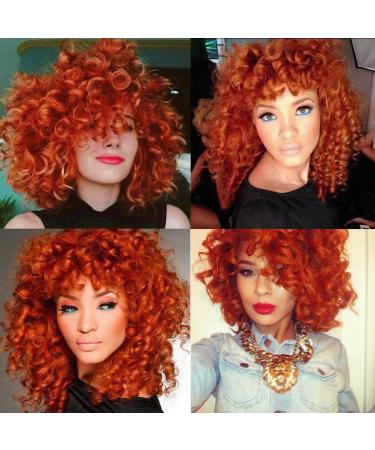 Short Loose Curly Wig for Black Women | Synthetic Natural Half Wig in Ginger (Orange) - Buy Online on GoSupps.com