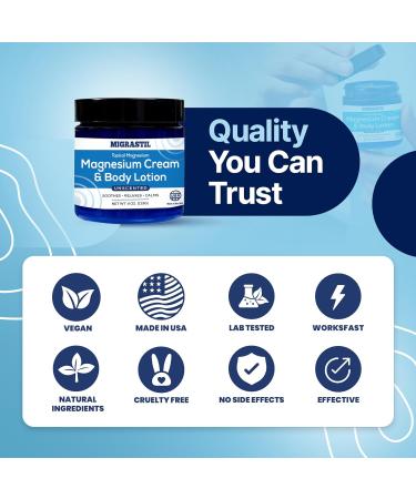 Migrastil Topical Magnesium Cream 3-Jar Bundle with Nighttime Lavender Cooling and Unscented Topical Magnesium Creams and Lotions Bundles. Made in The USA. - Buy Online on GoSupps.com