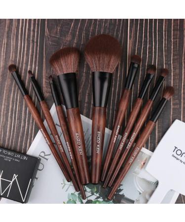 ENZO KEN Natural Sable Hair Bamboo Makeup Brush Set - Professional Case, Brown Eye Eyeshadow, Contour & Blush Brushes - Travel Cosmetic Set with Bag - Complete Blending Kit - Buy Online on GoSupps.com