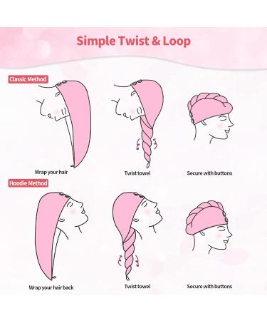 HOMERHYME Hair Drying Towel 3 Pack - Quick Dry, Highly Absorbent & Anti Frizz Hair Turban for Wet Curly Long Hair - Buy Online on GoSupps.com