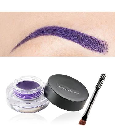 Melemando 12 Color Eyebrow Cream  Long Lasting Eyeliner Waterproof Colorful Eyebrows Pomade Gel  Smooth Eye Brow Makeup Cosmetics with Eyebrow Brush (12 Purple)