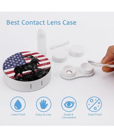 Goat USA Flag Contact Lens Case - Cute Portable Storage Box with Mirror | International Shipping Available - Buy Online on GoSupps.com