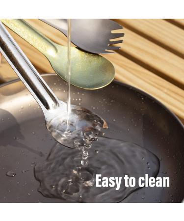 TiTo Titanium Long Handle Spork and Spoon - Eco-Friendly Ultralight Portable Flatware for Camping, Backpacking, Hiking, Travel - with Bag (Spork) - Buy Online on GoSupps.com