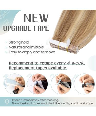 Buy S-Noilite Tape Extensions - Real Hair Gold Brown/Blond 12/613# - 10PCS (30cm) | Premium Quality Hair Extensions for International Shipping - Buy Online on GoSupps.com