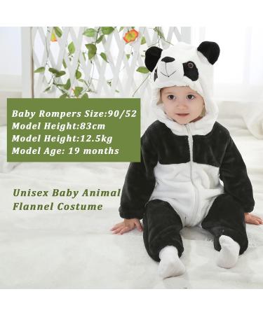Doladola Baby Boy's Girl's Panda Hooded Romper Jumpsuit 6-12 Months | Autumn Winter Outfit - Buy Online on GoSupps.com