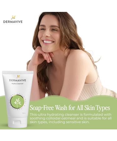 Dermavive Hydrating Facial Cleanser Soap-Free Gentle Cleanser with Colloidal Oatmeal & Vitamin E Soothes & Moisturizes Sensitive & Dry Skin Suitable for All Skin Types 120ml (4.05oz) 4.05 Fl Oz (Pack of 1) - Buy Online on GoSupps.com