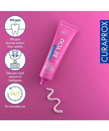 Curaprox Be You Watermelon Whitening Toothpaste - Vegan Fluoride Menthol - 60ml (1 Pack) - Buy Online on GoSupps.com