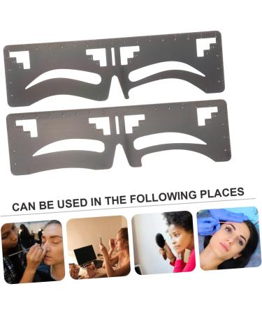 Healeved 2pcs Eyebrow Ruler Eyebrow Makeup Tools Eyebrow Shaping Stencil Brow Guide Stencil Brow Makeup Supplies Eyebrow Template Eyebrow Stencil Brow Guide Ruler Brow Guide Template 17x4.8cm Black - Buy Online on GoSupps.com
