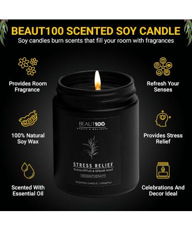 Stress Relief Candle | Aromatherapy Soy Candles for Men & Women | Long Lasting Scented Candles | Perfect Gift for Relaxation - Buy Online on GoSupps.com