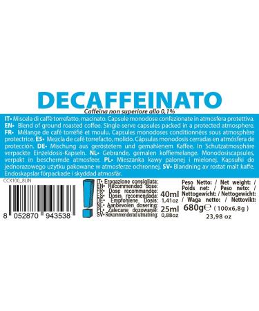 Espresso Note - Decaffeinato - Coffee Pods - Compatible with CAFFITALY* Machines - 100 caps - Buy Online on GoSupps.com