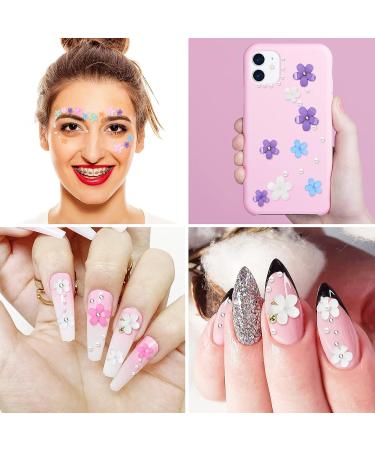 Whaline 12 Boxes 3D Flower Nail Art Charms with Pearls, Caviar Beads, and Rhinestones - DIY Nail Design Accessories - Buy Online on GoSupps.com
