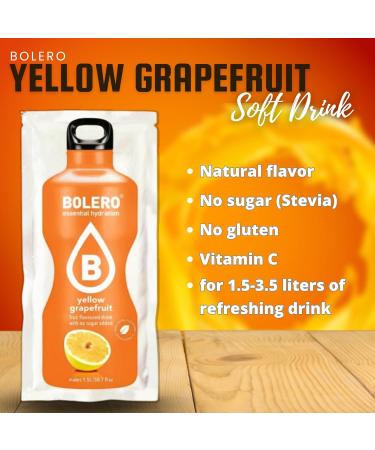  Bolero Bolero Drinks 24 x 9g | Yellow Grapefruit | Refreshing sugar-free powder sweetened with stevia | Yellow grapefruit for diabetics | A healthier drink for family and friends - Buy Online on GoSupps.com
