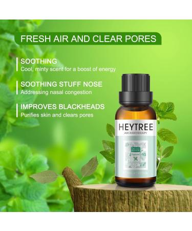HEYTREE 100% Pure Peppermint Essential Oil 30ml - Fresh Minty Scent for Clarity & Aromatherapy Diffuser - Clear Breathing - Strong Peppermint Oil - 30.00 ml (Pack of 1) - Buy Online on GoSupps.com