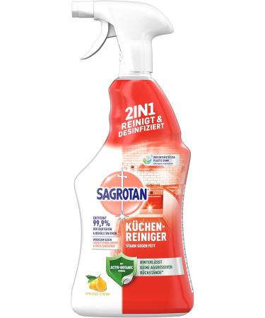 Sagrotan Kitchen All-Purpose Cleaner Lemon - 2-in-1 Disinfection Spray 750ml (6-Pack) for Reliable Kitchen Surface Cleaning - International Shipping Available - Buy Online on GoSupps.com