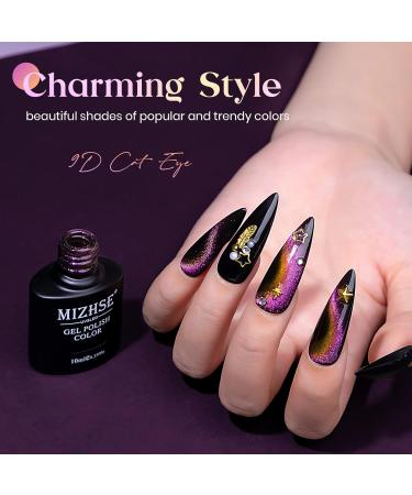 MIZHSE Glitter Nail Polish Cat Eye 9D Gel Nail with Magnetic Stick Soak-Off UV LED Gel Polish Discoloration Manicure DIY Gel Nail Polish 10ml*1 - Buy Online on GoSupps.com