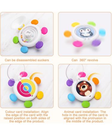 Shop Cldy Baby Teething Ring - Rudder Grasping Toy & Teething Aid for 3+ Months | 12 Cards 24 Patterns Rotating Fidget Spinner - Ideal Nursing Accessories - Buy Online on GoSupps.com