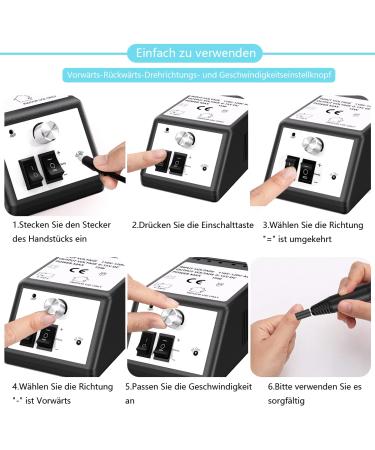 Professional Electric Nail Miller - 20 000 RPM Acrylic Gel Nail Cutter Home & Salon Use Perfect Christmas Gift for Women - Black - Buy Online on GoSupps.com
