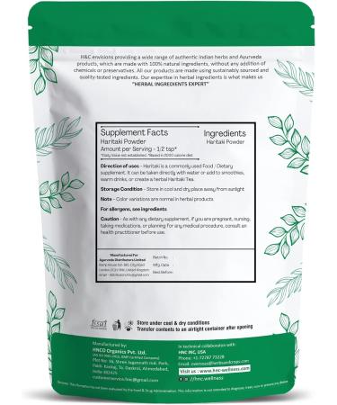 Natural Haritaki Powder (Terminalia Chebula) for Good Digestion 0.5 LB / 8 oz (227 GMS)- Processed in FDA Registered Facility 227 g (Pack of 1) - Buy Online on GoSupps.com