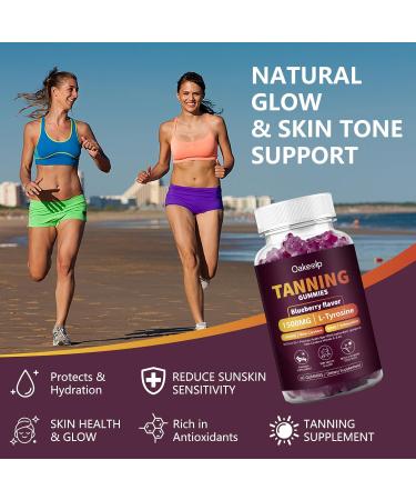 2 Pack Extra Powerful Tanning Gummies 1500mg of L-Tyrosine Daily Tanning Supplement Adults Woman & Men with 1000mg of Beta-Carotene 50mg of Astaxanthin 8500mcg of Vitamin A for Skin Health 60 Count (Pack of 2) - Buy Online on GoSupps.com