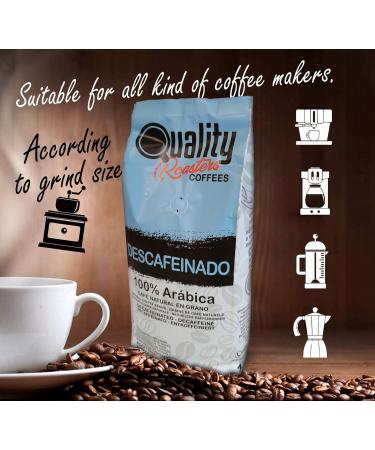 Quality Roasters Coffees. Natural Coffee Beans. Decaffeinated 100% Arabica. Hand Roasted. Medium Roast. 5 x 1 Kg. - Buy Online on GoSupps.com