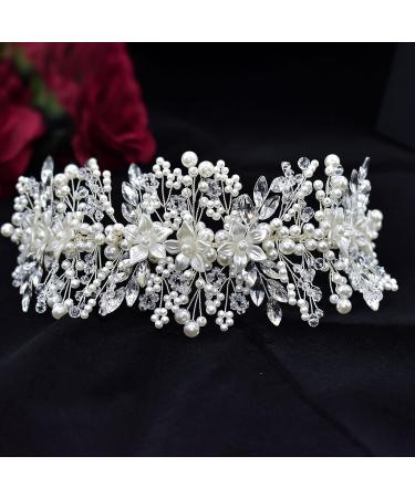 WONRLUA Pearl Bridal Headband - Rhinestone Wedding Hairpiece for Bride - Buy Online on GoSupps.com