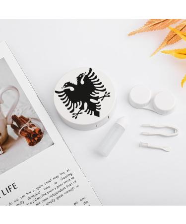 Albanian Greatness Flag Contact Lens Case - Portable Storage Box with Mirror | Cute & Stylish Lens Holder - Buy Online on GoSupps.com
