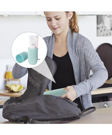 Paodduk Travel Toothbrush Holder Case | Dustproof Portable Toothbrush Cup for Camping Business Trips & School - Blue - Buy Online on GoSupps.com