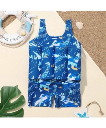IWEMEK Kids Swimming Float Jacket | Blue Dinosaur 2-3 Years | Training Swimwear Vest for Boys Girls - Buy Online on GoSupps.com