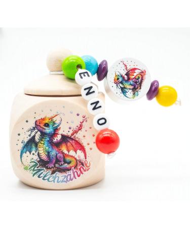 Colorful Dragon Milk Tooth Box - Personalized Keepsake for Boys & Girls - Buy Online on GoSupps.com