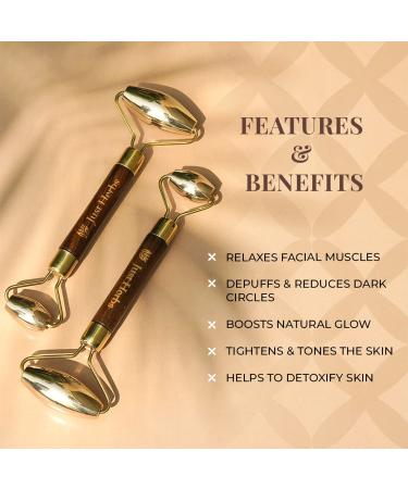 Kansa Metal Roller for Face & Neck - Reduce Fine Lines Wrinkles Puffiness & Detoxify Dull Skin | International Shipping - Buy Online on GoSupps.com