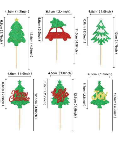 Keaziu 24PCS Merry Christmas Cupcake Toppers Christmas Theme Tree Snowflake Gift Socks Cupcake Picks Chirstmas Decoration Party Decoration White - Buy Online on GoSupps.com