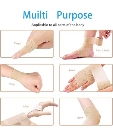 12 Pack Self Adherent Cohesive Bandages 2" x 5 Yards - Athletic Elastic Cohesive Bandage for Sports Injury Ankle Knee & Wrist Ankle Sprains & Swelling (Brown) - Buy Online on GoSupps.com