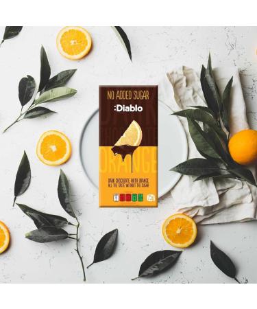  Diablo Diablo Dark Chocolate Bar with Orange | No Added Sugar Gluten-Free | Suitable for Diabetics | Perfect for Gifting | 75g - Buy Online on GoSupps.com