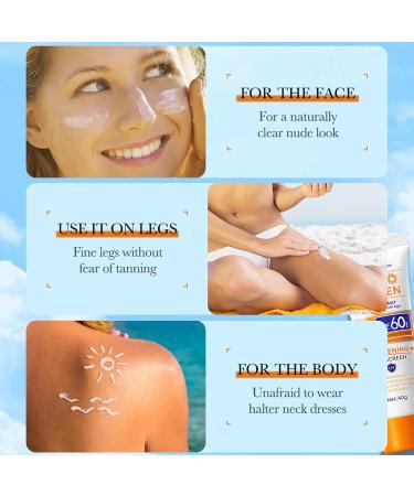 Sunscreen SPF60+ Anti Oxidant Sun Cream Face & Body Sunscreen Lotion with High UVA/UVB Protection Moisturizing Sweat-proof Suncream For Dry and Sensitive Skin Not Greasy 40g - Buy Online on GoSupps.com
