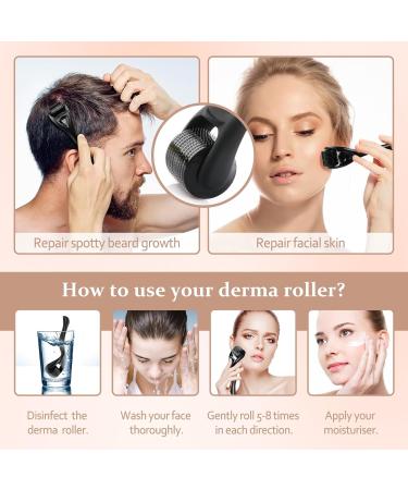 Jurcicat Dermaroller for Beard Growth & Facial Skin Care - 540 Needles Microneedling Roller for Anti-Aging & Scarring (0.5mm) - Buy Online on GoSupps.com