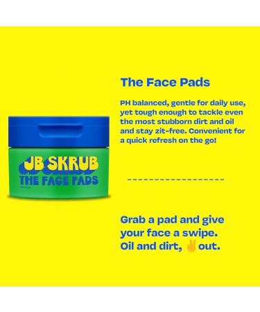 JB SKRUB Face Pads and Face Wash for Sensitive Skin - Acne Cleanser and Acne Pads with Aloe and Chia for Teen Boys Tweens and Kids - Grease-Free Freshness - Buy Online on GoSupps.com