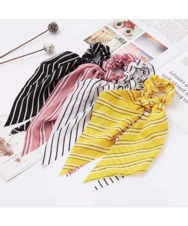 Sunaction Floral Chiffon Hair Scarf Scrunchies - 12 Pcs Ponytail Holders & Hair Ties - Buy Online on GoSupps.com